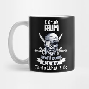 I Drink Rum Pirate Skull Flag Jolly Roger Costume Mug